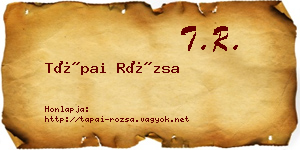 Tápai Rózsa névjegykártya
